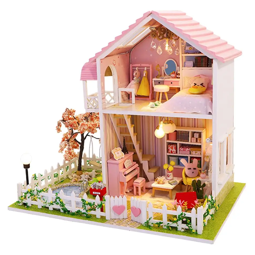 

dollhouse Wooden Miniature Kit Dollhouse Model with Furniture
