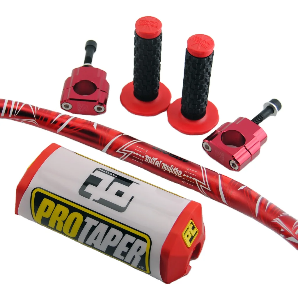 

28mm Fat Bar Handlebars MX Grips Pad Mounts Risers Caken Clamps For Dirt Pit Bike ATV Quad Low price