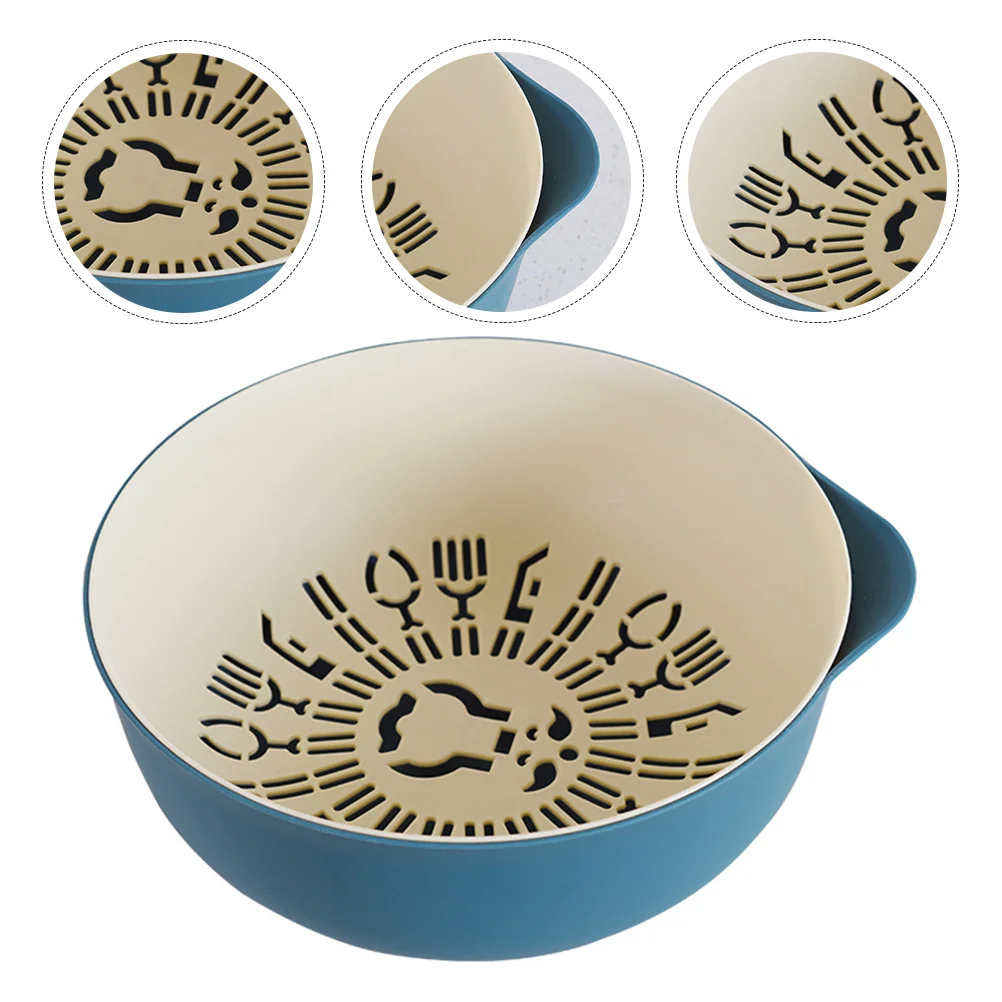 

Bowl Colander Washing Strainer Basket Vegetable Fruit Kitchen Wash Drain Set Ricecolanderslayer Metal Double Basin