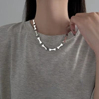 fashion personality titanium steel bone necklace female niche design sense simple cold wind necklace