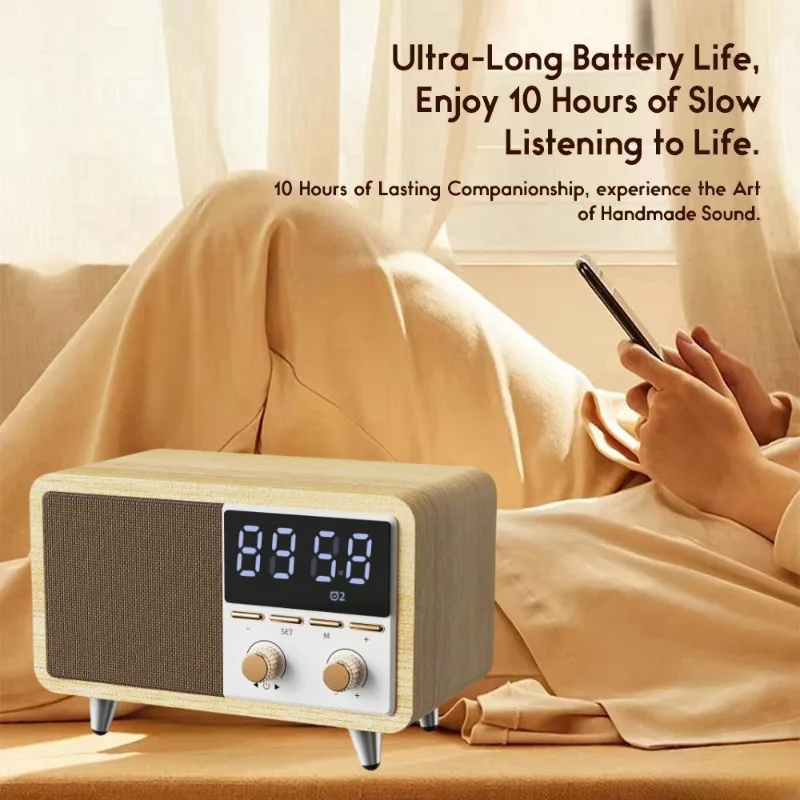 CM608 Ретро Bluetooth-динамик FM-редио Портативный сабвуфер Будильник Многофункциональный музыкальный плеер Поддержка TF-карты Воспроизведение AUX (art.: 3920ceeb16ba9) - 3920ceeb16ba9