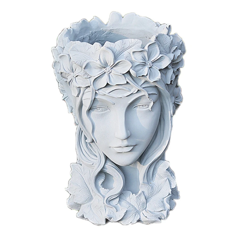 

Succulents Goddess Flower Pot Nordic Style Human Head Planters Resin Vase Outdoor Garden Flower Pot Decor