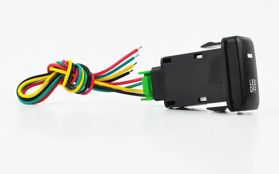 

Кнопка включения электропитания для Toyota Camry Prius Corolla с синей светодиодной подсветкой, кнопочный переключатель автомобиля, 12 В, аксессуар для салона автомобиля