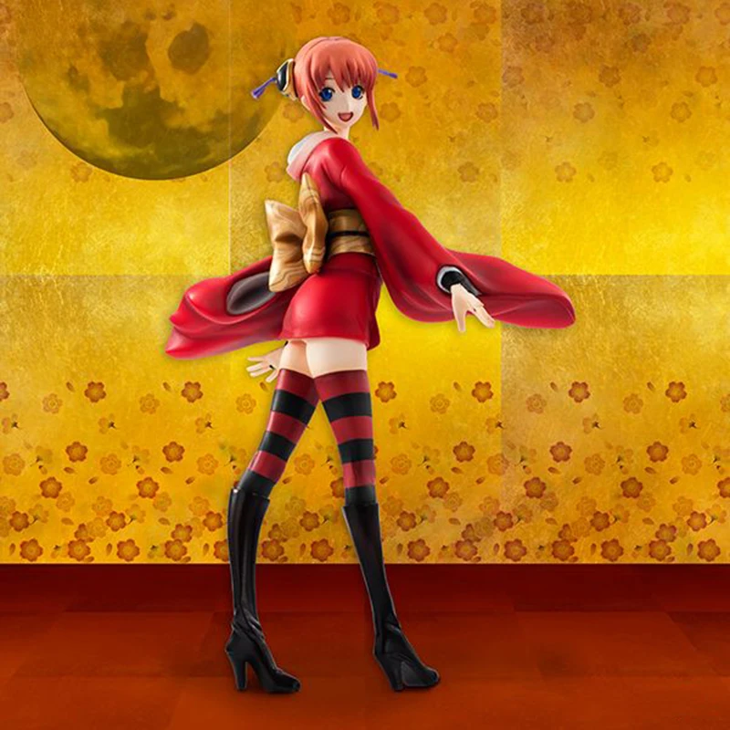 

19cm Japan Anime GINTAMA Kagura Action Figure PVC Yoshihara Yatu Clan Kagura Umbrella Collection Model Dolls Toys for Gifts