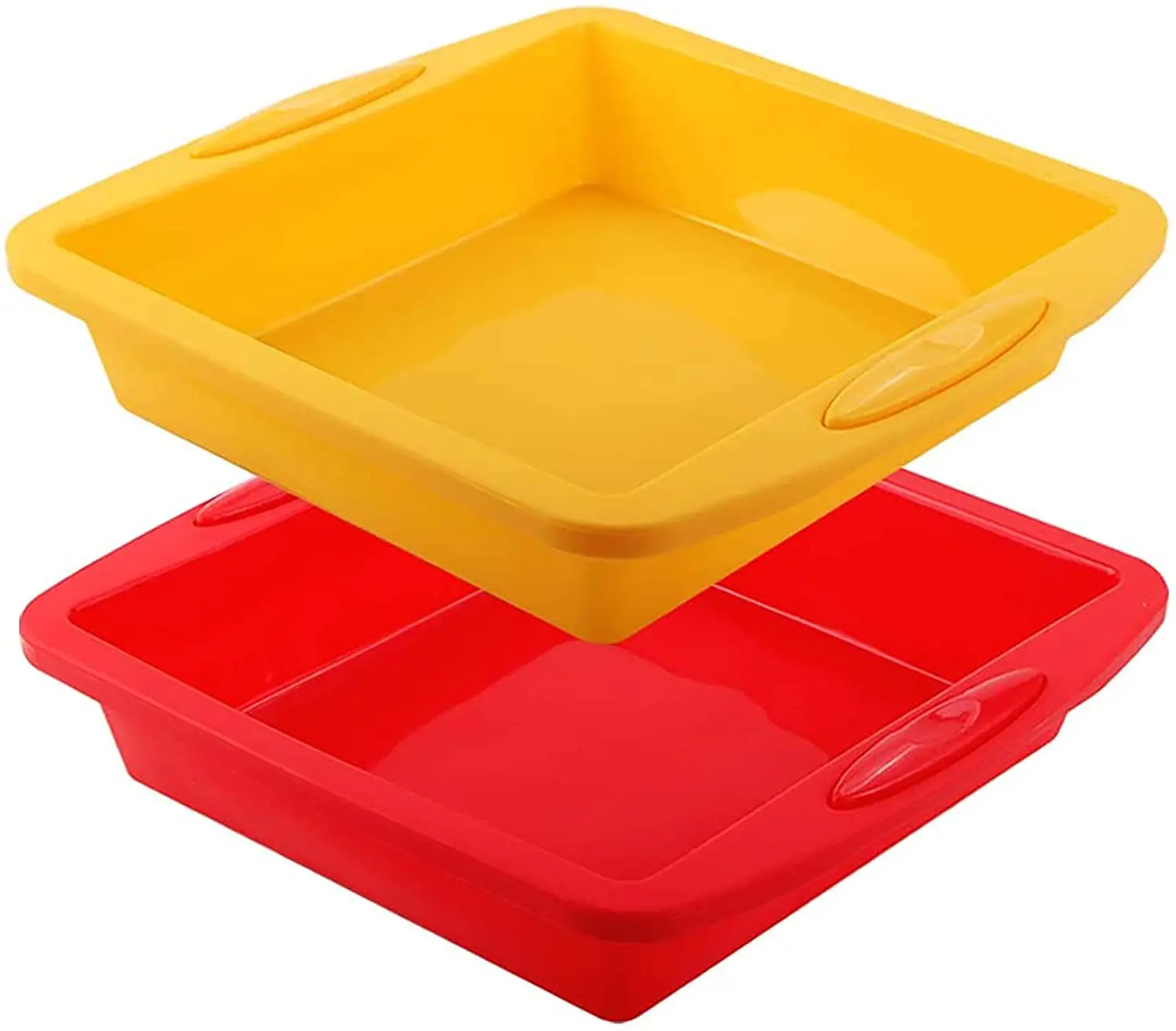 

square cake baking pan 8x8 inch silicone cake pan brownie pan set of 2