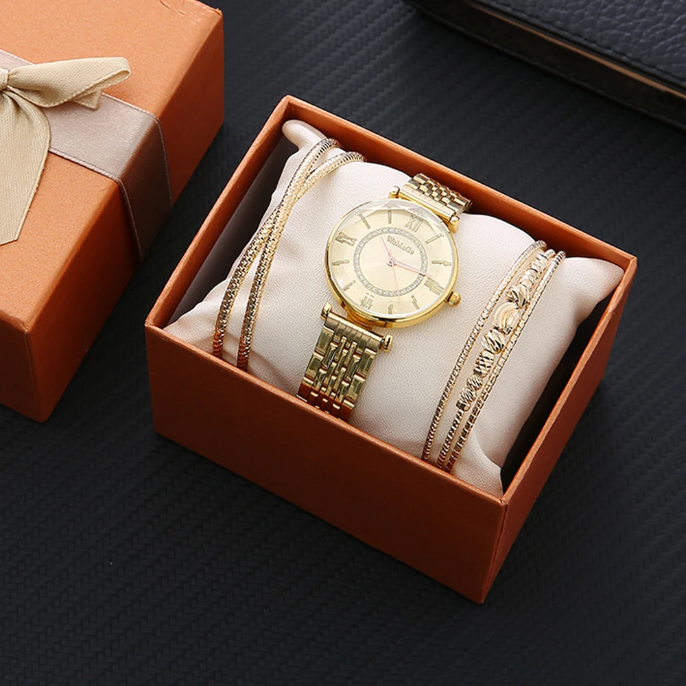 3Pcs Gift set box watches for women fashion design women's bracelet watches 2020 hot sale clock ladies dress  женские часы