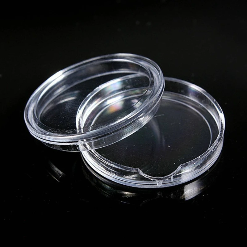 

HOT SALE 20 Pcs Small Round Transparent Plastic Coin Capsules Box 26Mm