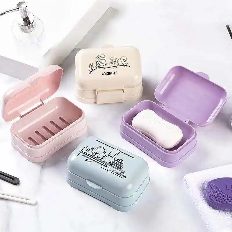 

Soap Box Bathroom Waterproof Soap Case with Cover Portable Travel Soap Protect Container Bathroom Accessories