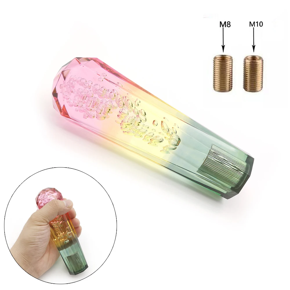 

Universal 15cm Car Manual Shift Knob Gear Shifter Head Shift Knob Stick Crystal Transparent Bubble Colorful Throw Gear Shifter