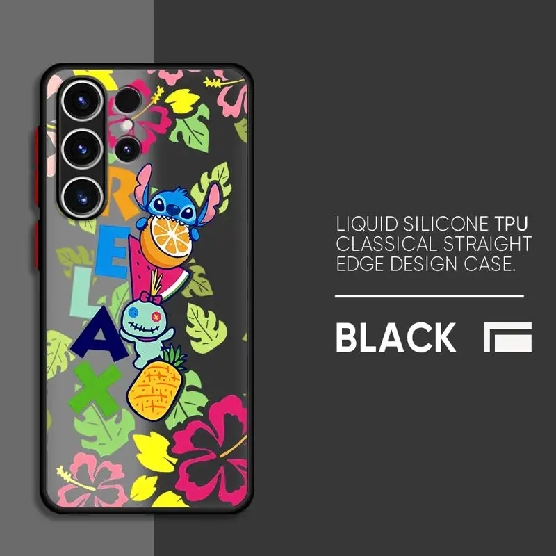 Чехол для телефона Samsung Galaxy S22 S24 ultra fe S10 20 S21 S23plus 10 Los ljub матовый фондс Disney Cartoon Stitch