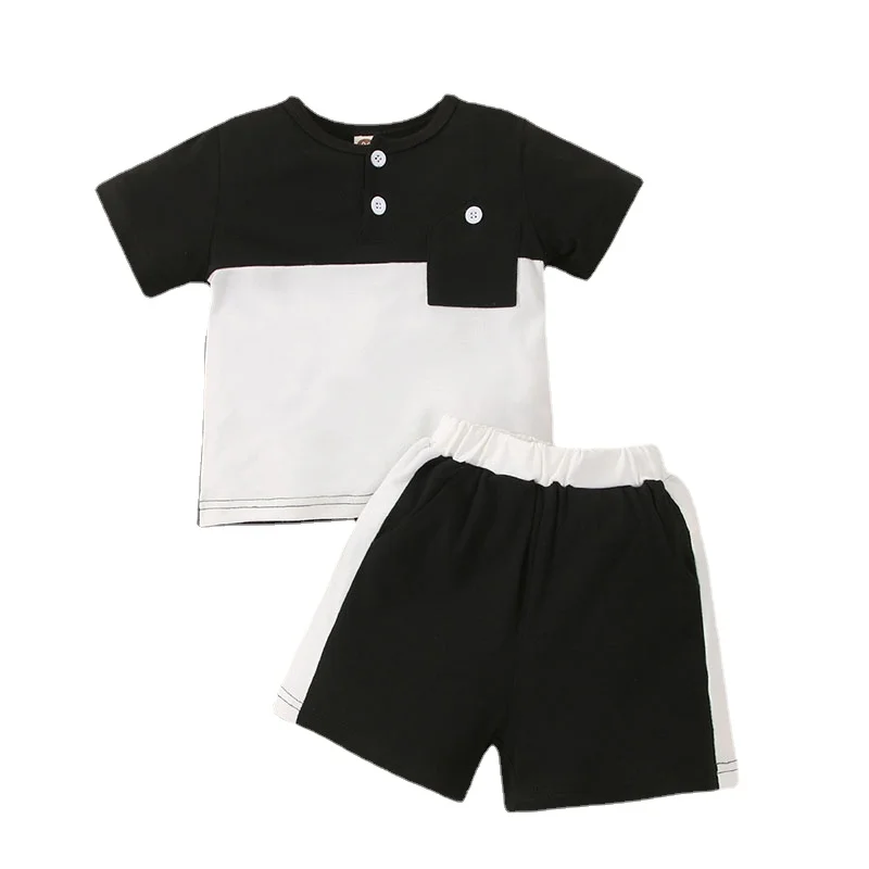 

2022Summer Kids Clothes Boy Outfits Fashion Boys Clothing Set Cotton Short Sleeve Tops+Shorts Children Clothing