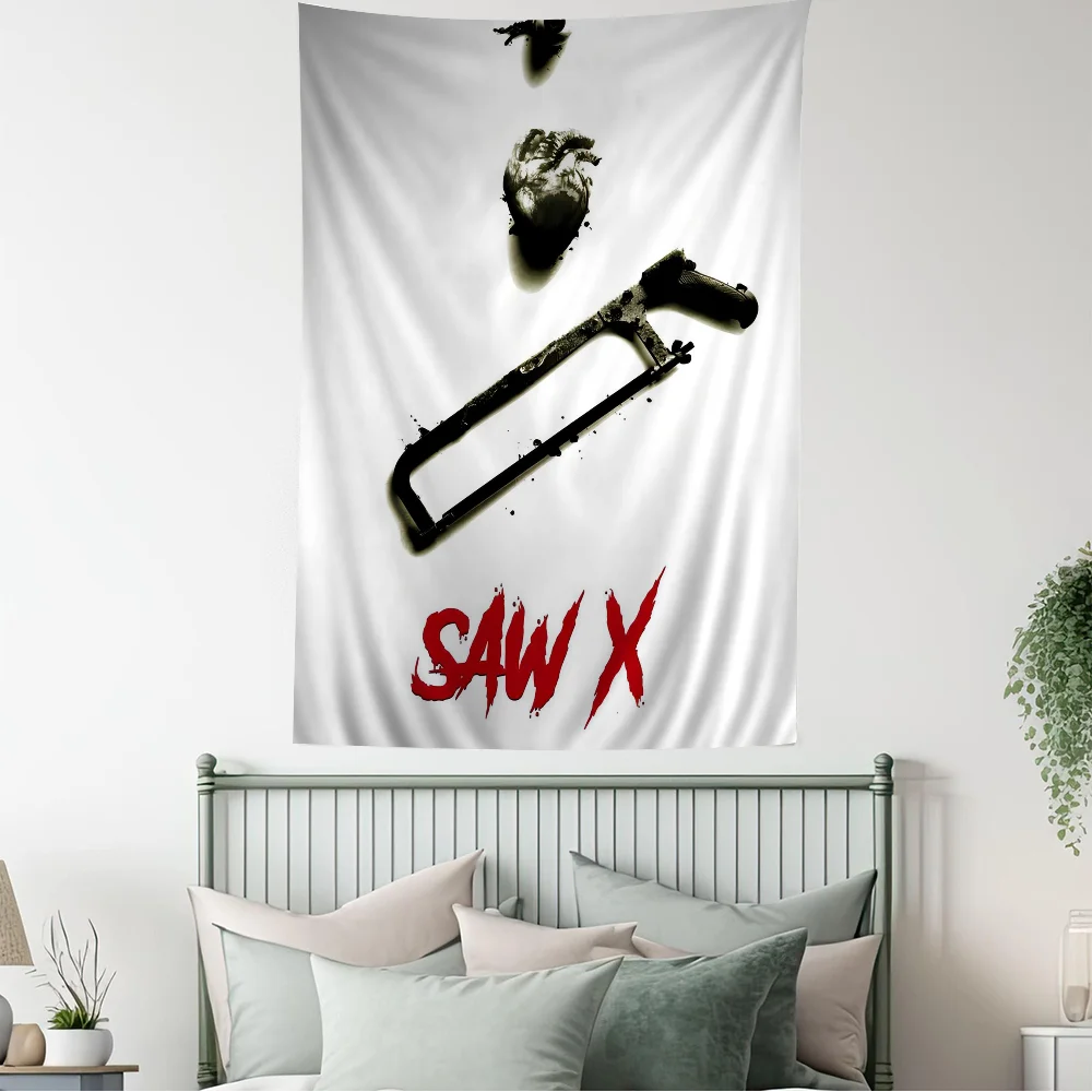 Horror Movie Saw Printed Large Wall Tapestry Hanging Tarot Hippie Rugs Dorm Cheap