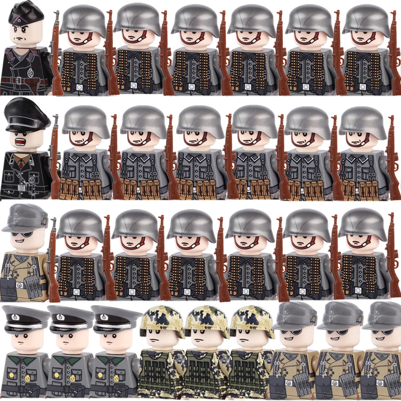 

Строительные блоки WW2 немецких солдат MOC, военная армия, Украинская пехота, оружие, аксессуары, строительные блоки, детские игрушки, подарки