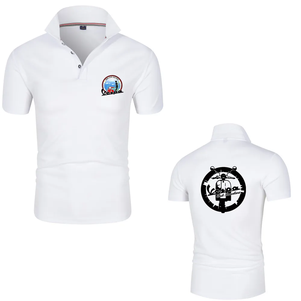

Vespa Logo Summer 2022 New Polo Shirts Men Short Sleeves Brand Classic Male Cotton Casual Sport Customize Man Tops T Shirts