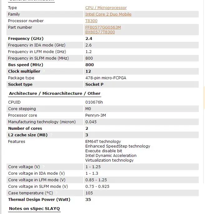 Процессор Intel Core 2 Duo T8300 процессор для ноутбука PGA 478 ЦП 100% исправно работающий -