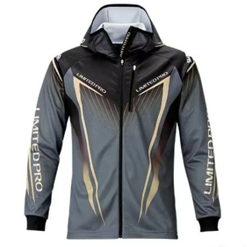 

2023 New Men's Fishing Clothing Summer Thin Breathable Sun Protection Long Sleeve Hooded Fishing Jacket Plus Size S-6XL