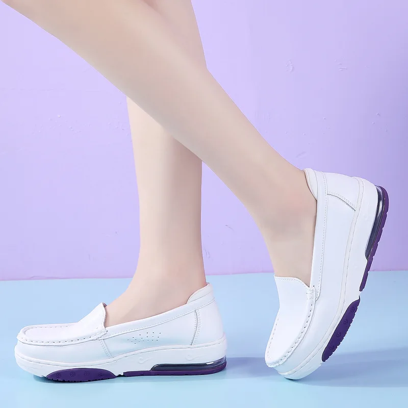 

2023 New Hospital Female Nurse Shoes Comfortable Wedge Heel Air Cushion Soft Sole Korean Version Work