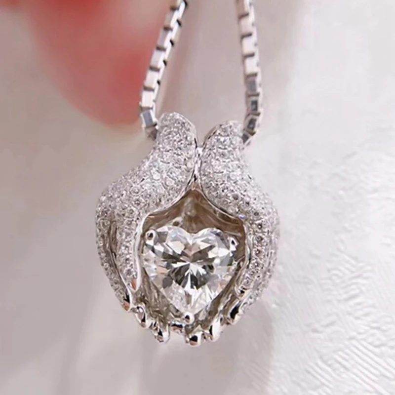 

Princess Silver Color Angel Wing Pendant Necklace For Women High Quality Personality Necklace Engagement Jewelry Gift