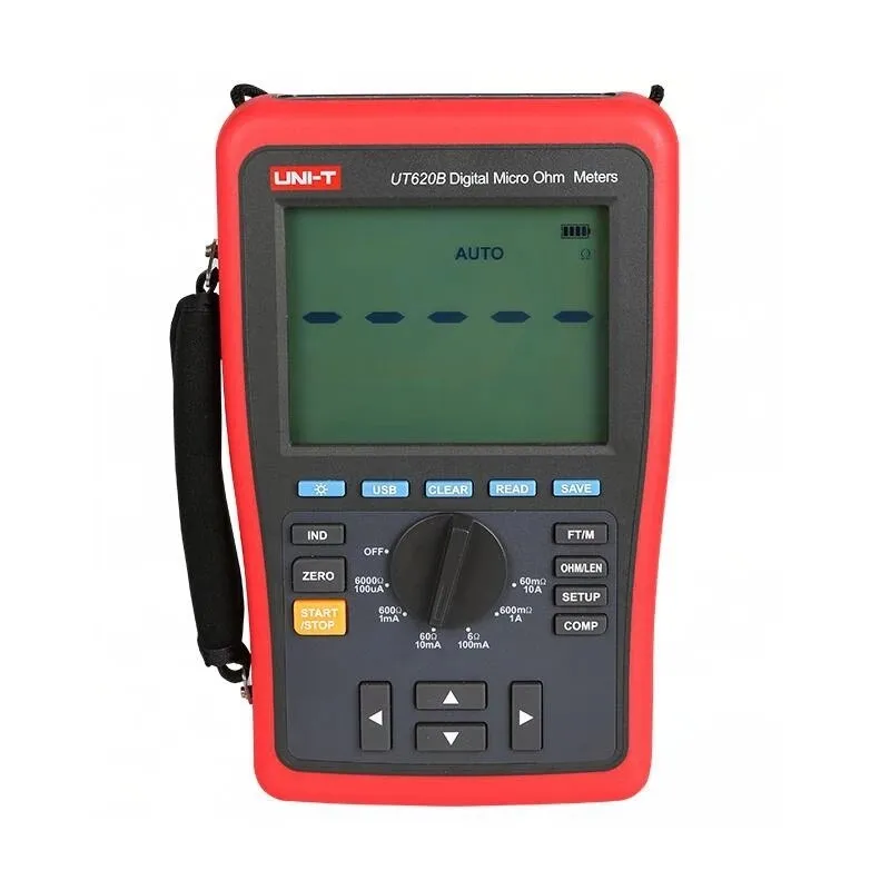 

UNI-T UT620B DC Low Resistance Tester Digital Micro Ohm Meters Manual Range LCD 60000 Counts Display High/Low limit Alarm USB