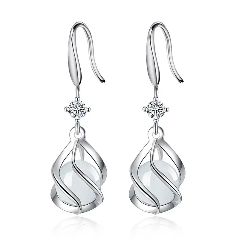 

Серьги в стиле ретро с опалом для девушек, серьги средней длины, индивидуальный подарок, креативные серьги, роскошное ювелирное изделие для женщин, бесплатная доставка