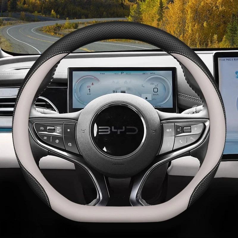 Фото Чехол-накладка на руль D-образной формы для BYD Dolphin G DM-i 2026 2027, противоскользящий, аксессуар для интерьера автомобиля №4