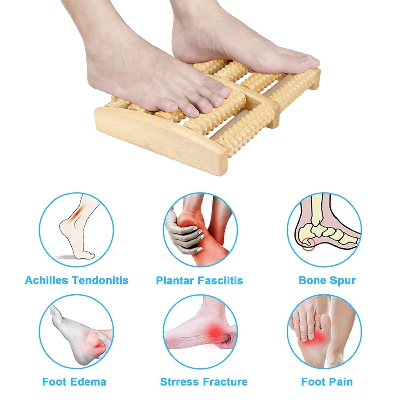 

Dual Foot Massager Roller Wooden Massage Rollers for Body Stress Relief