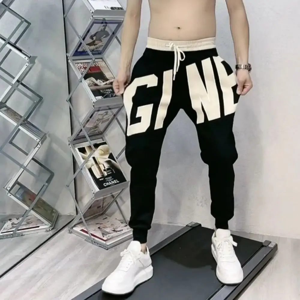 

Men Pants Joggers Casual Male Fitness Sportwear Tarcksuit Sweatpants Trousers Gym Letter Color Contrast Hip Hop Harajuku Street