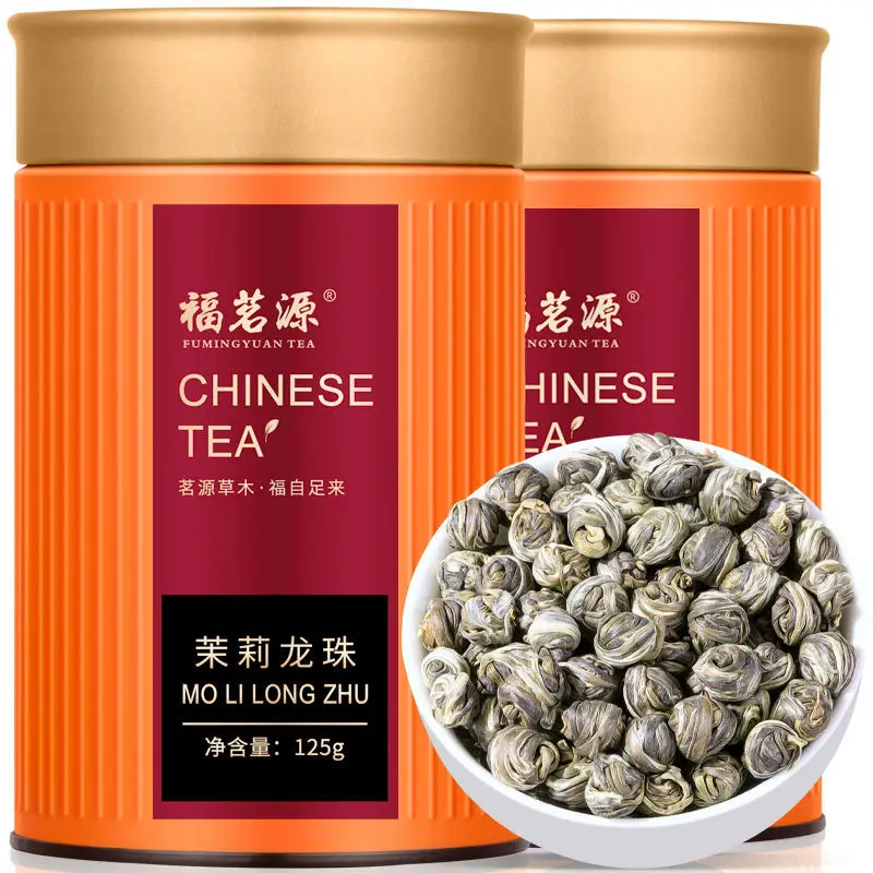 

2022 3a Dried Jasmine Tea Dragon Pearl Natural Loose Leaf Jasmine Green 125g/can no tea pot