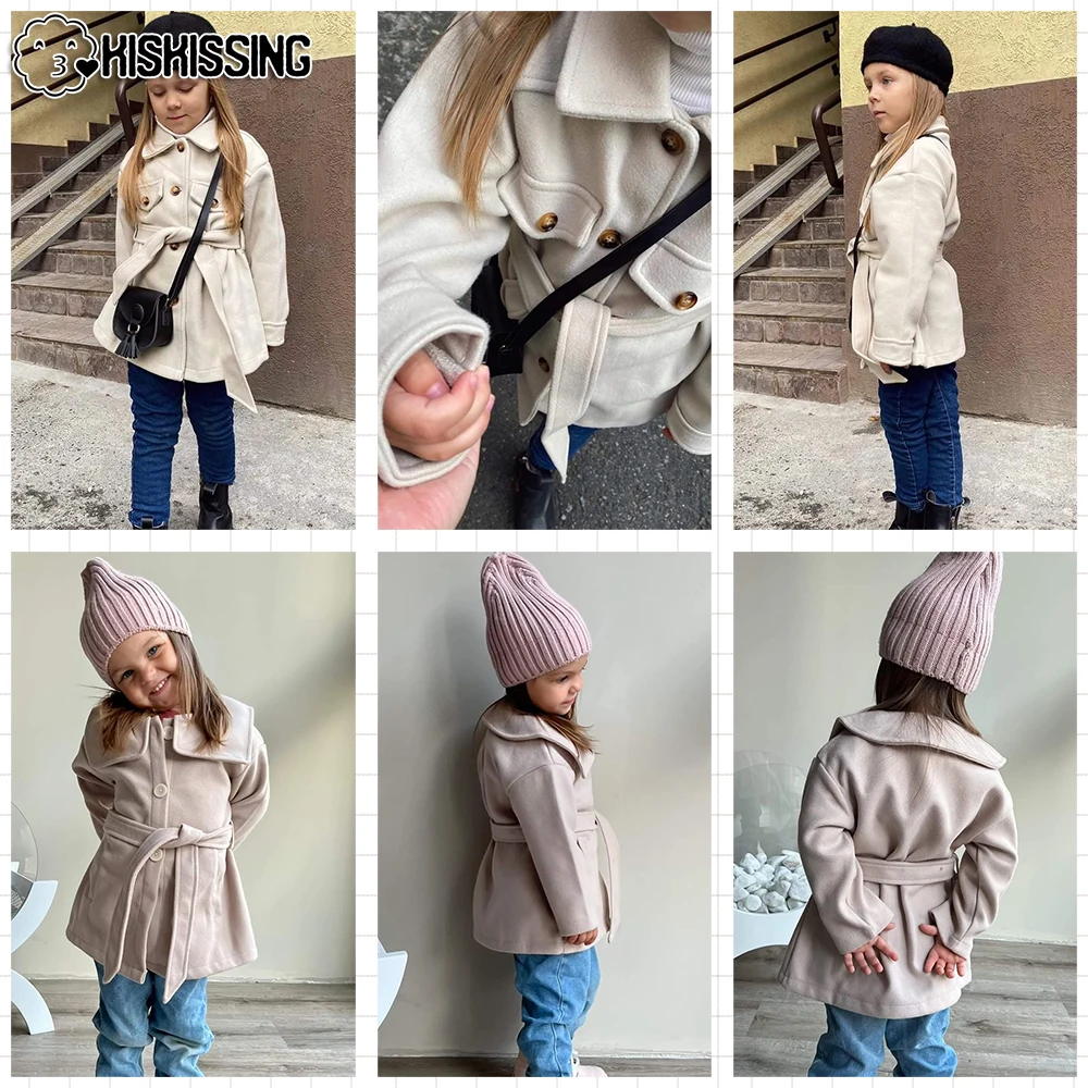 KISKISSING Girl Children's Coat Autumn Solid Toddler Winter Jacket Clothing for Kids Outerwear Fashion Children Coat Girls 2022