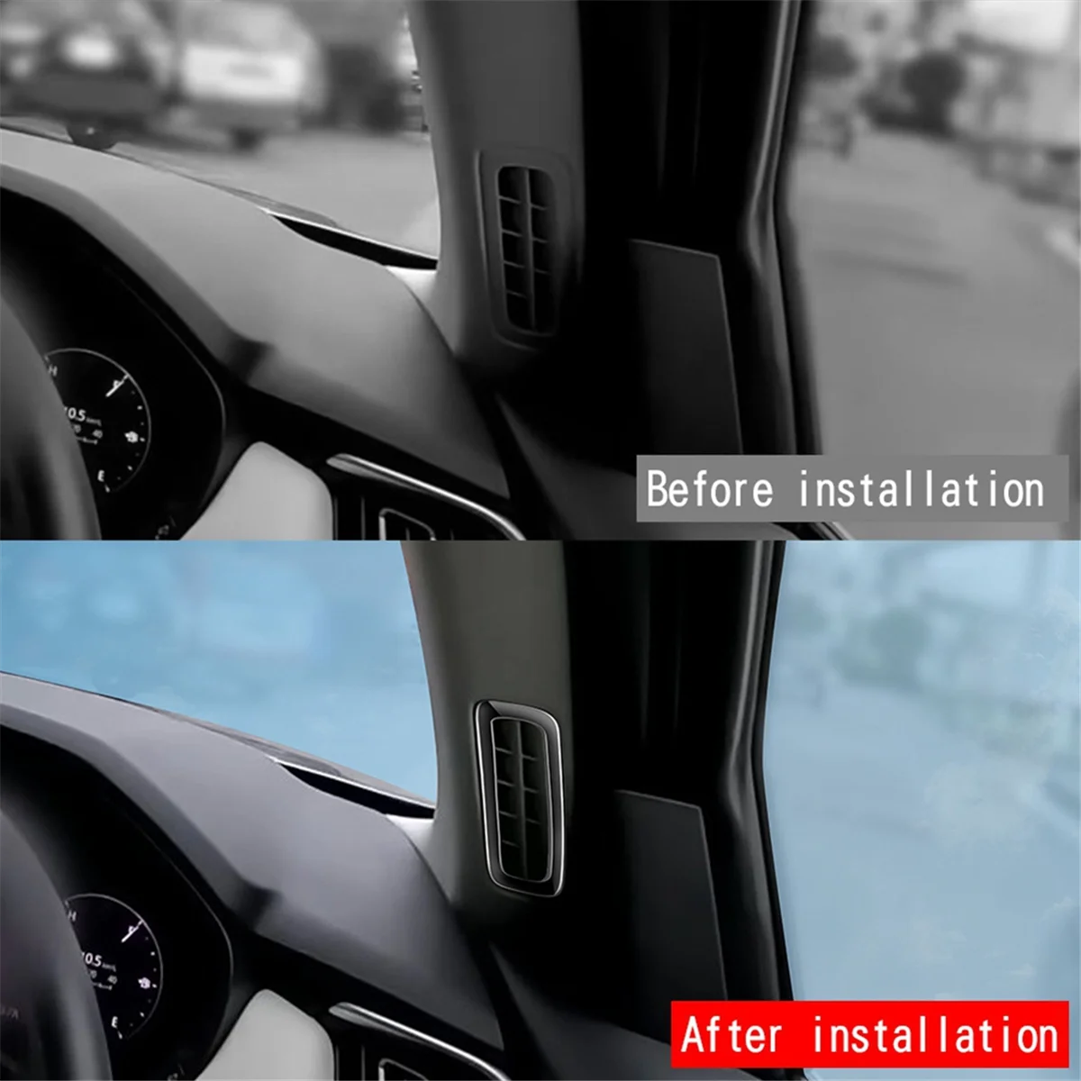 Для Mazda CX-60 2022 2023 RHD глянцевая черная Автомобильная стойка кондиционирования
