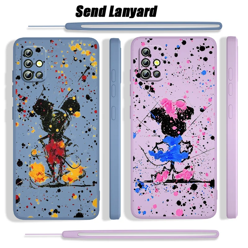 

Doodle Mickey Minnie Disney For Samsung Galaxy A73 A72 A71 A53 A52 A51 A42 A33 A32 A31 A22 A21 A11 Liquid Rope Phone Case Capa