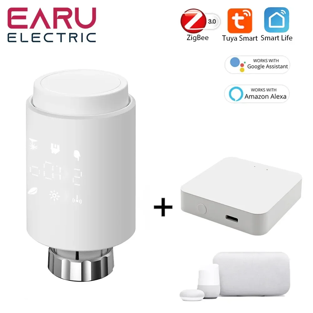 

NEW Smart ZigBee siłownik chłodnicy TRV programowalny zawór termostatyczny pilot aplikacji regulator temperatury wsparcie Alexa