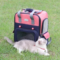 large 2 tones pet carrier shoulder backpack breable mesh portable bag for small medium cats dogs collapsible travel for hiking