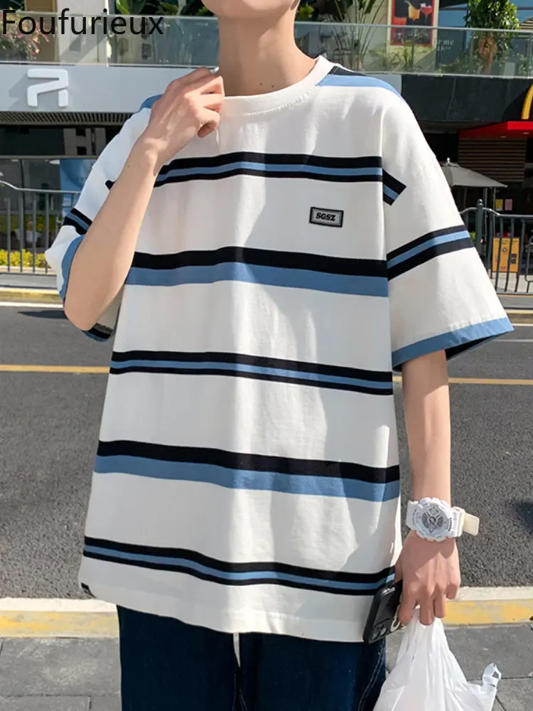 

Женская футболка с коротким рукавом и полосками, в стиле хип-хоп