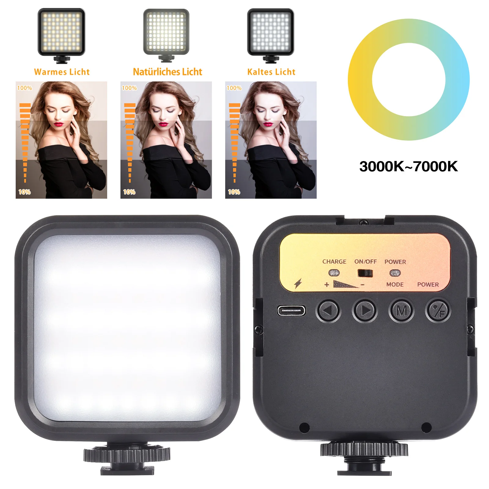 

Mini Led Video Light Bi-color Fill Light for Conference Live Broadcast Photographic Lighting 2000mAh 3000-6500K