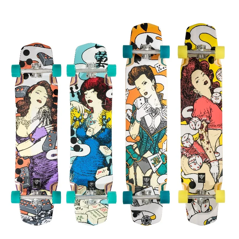 

Long board dance, flat flower, all-round board mahjong, pai nine, dice, poker, men's and women's four-wheel skateboard