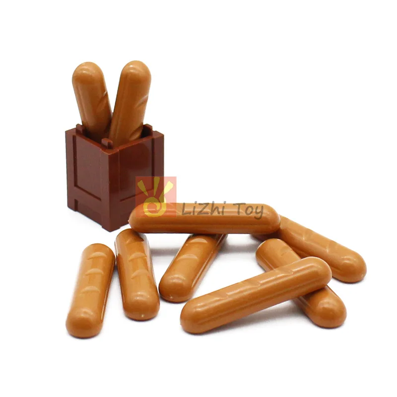 50-100 шт. MOC кирпич 4342 продукты десерт хлеб багета Классический конструктор «сделай сам» игрушечный аксессуар совместимый с строительными блоками