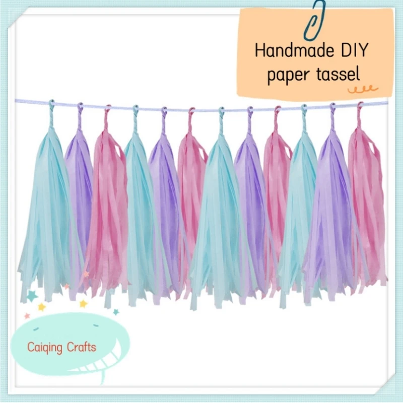 

5Pcs/Pack Handmade DIY Paper Tassel Birthday Party Decorations Aluminum Film PET In Europe And America Wedding Decoration