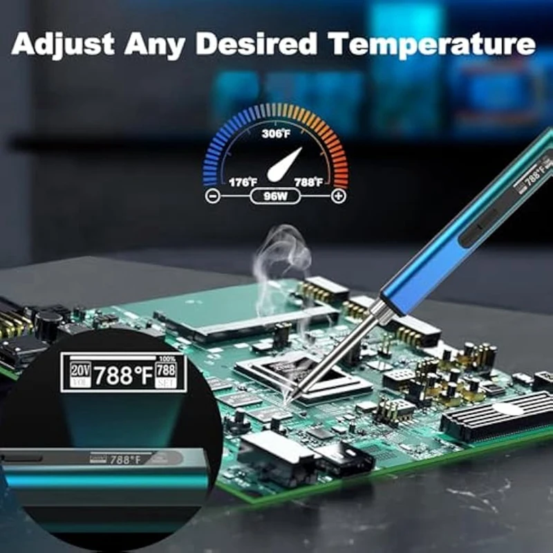 Набор для паяльника портативный умный паяльник со сменными наконечниками 96 Вт 24