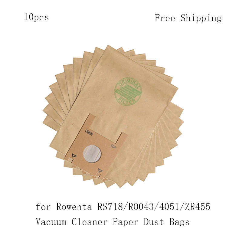 

10PCS Vacuum Cleaner Parts RS708 RS718 RO043 RO0340 RO4051 Paper Dust Bags for Rowenta Vacuum Cleaner