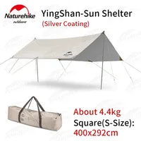 Naturehike 150D Silver coating Sun Shelter Outdoor Waterproof Awning Camping Sky Screen 10㎡ Beach Hammock Tent Picnic 3 Sizes