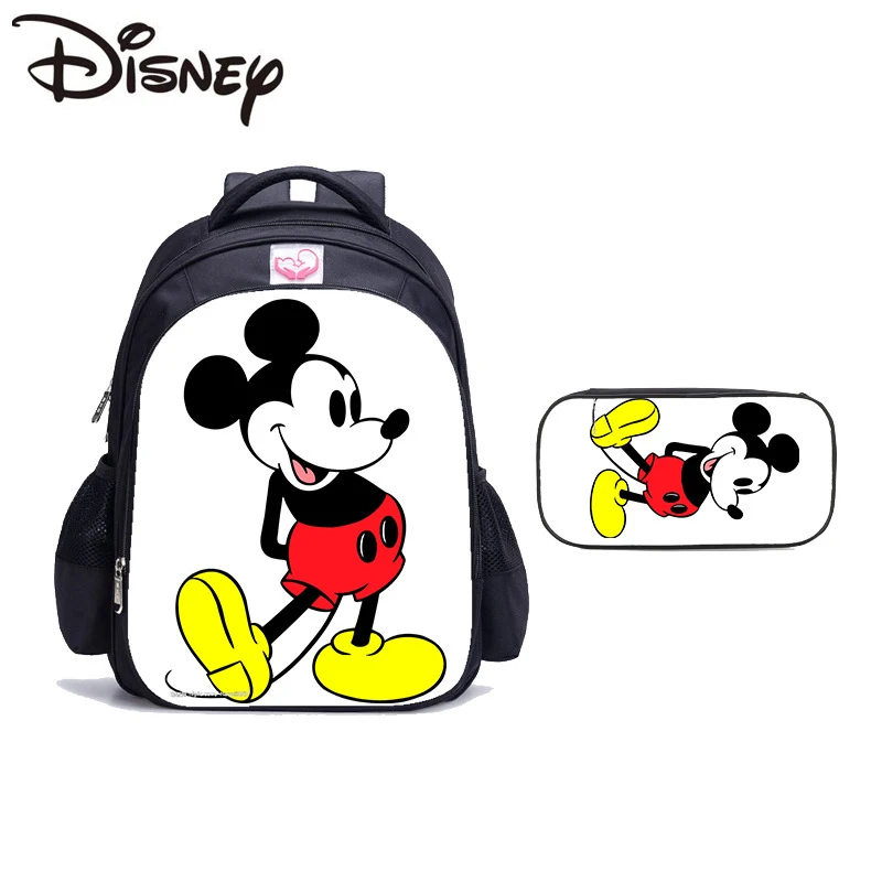 

Disney 2022 New Mickey Backpack Teen Boys Girls School Bag with Pencil Case Cartoon High Quality Large Capacity Travel Backpack
