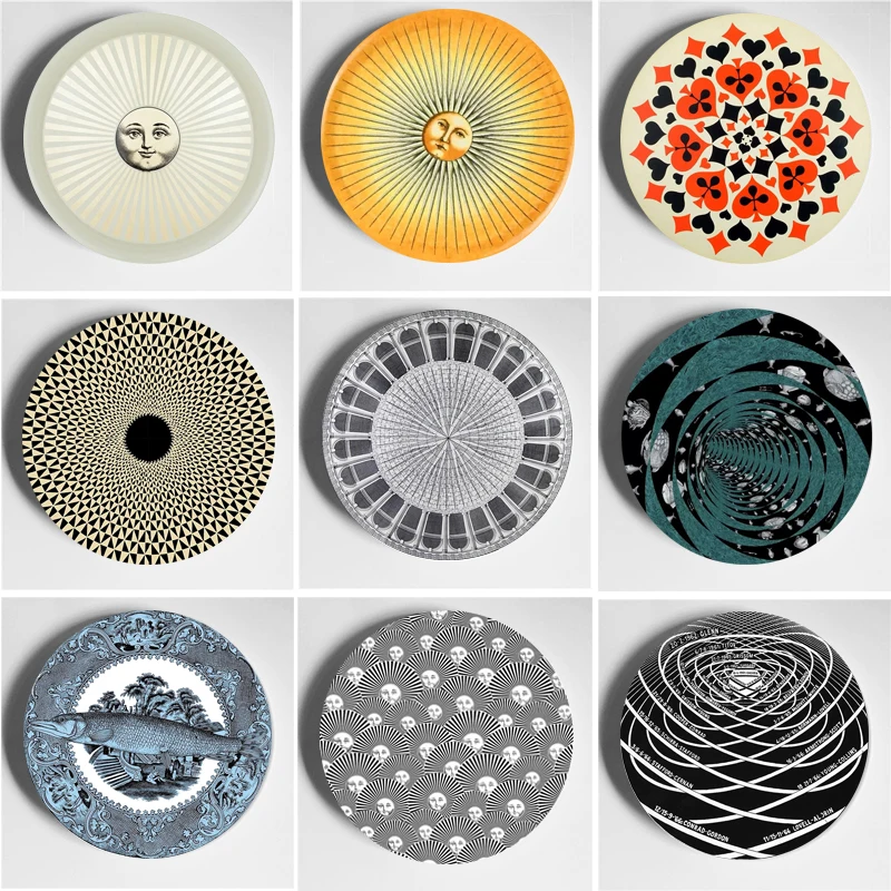 

European Style Wall Plate Master Design Decoration Dishes High-End Art Plate Handcrafts Round Plate Home Bar Decorative