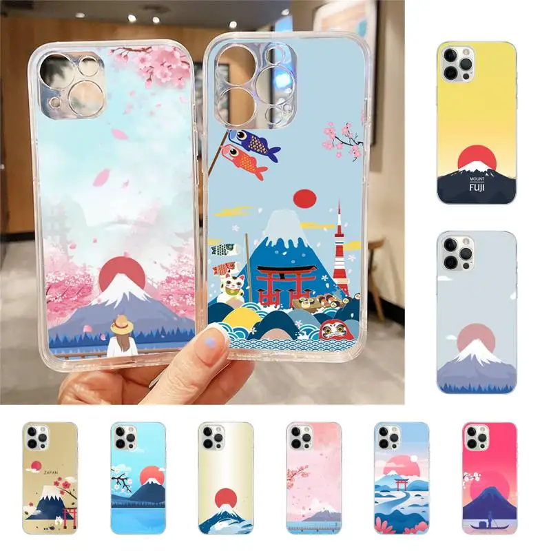 

Japanese Style Art Fuji Mountain Phone Case For Iphone 7 8 Plus X Xr Xs 11 12 13 Se2020 Mini Mobile Iphones 14 Pro Max Case
