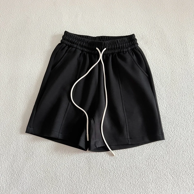 Women's Y2K Clothes Cotton Shorts Summer High Waist Leisure Drawstring Straight Wide Leg Sweatpants Fashion Korean Style 2023