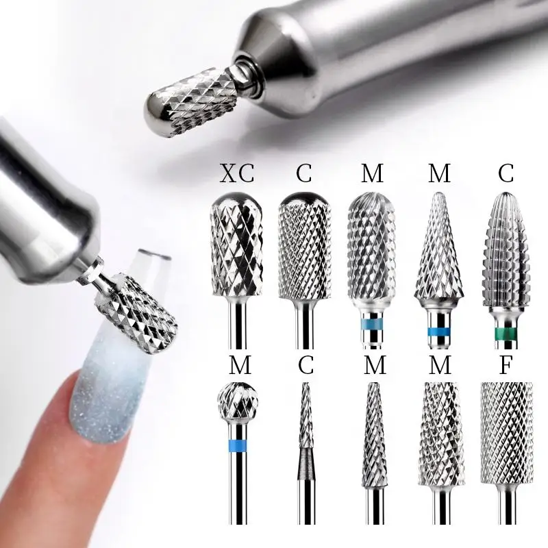 

Electric Nail Drill Bit 3/32" Tungsten Carbide Milling Cutter for Acrylics Nails Gel Manicure Pedicure Salon Professional Nails