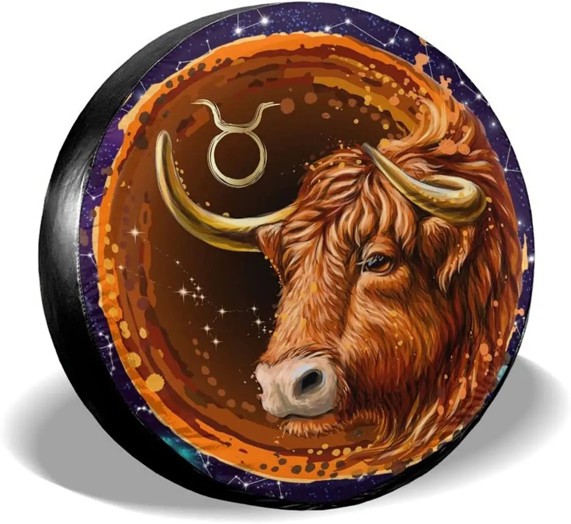 

Fall Decor Taurus is A Sign Zodiac Spare Tire Covers Cute Car Accessories for Women Rv Tire Covers for Trailers SUV Truck a