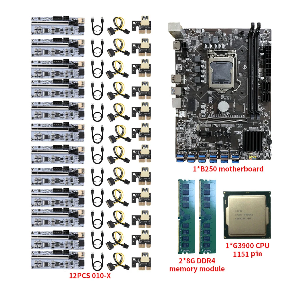 

BTC-B250 Miner Майнинг материнская плата для 12 PCIE 1x 16x графическая карта Биткоин эфириум поддержка 12 GPU LGA1151 DDR4 с охлаждающим вентилятором