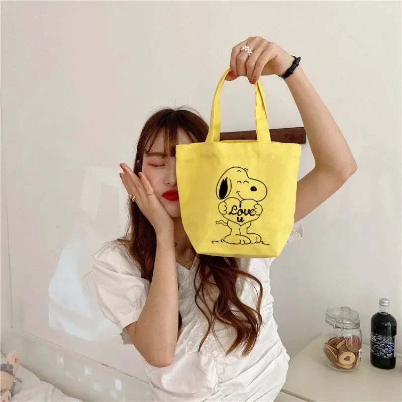 Маленькая сумка-тоут Snoopy портативная мультяшная Холщовая Сумка для женщин и