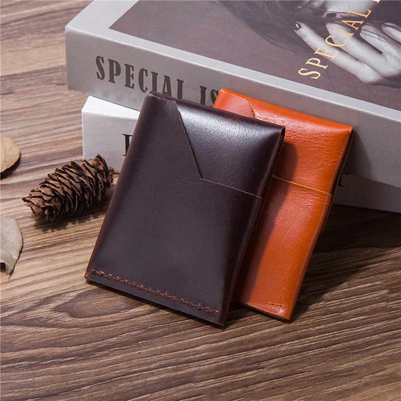 

Кожаный кошелек 2023 для мужчин, Мужской винтажный короткий тонкий мини-кошелек для мужчин, держатель для кредитных карт с карманом для монет, кошелек для денег
